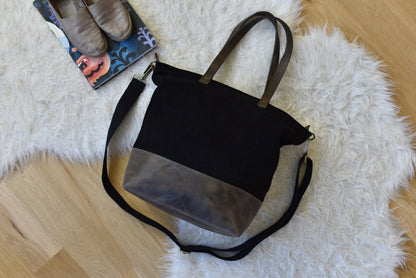 Kiko Leather Boyfriend Canvas Tote
