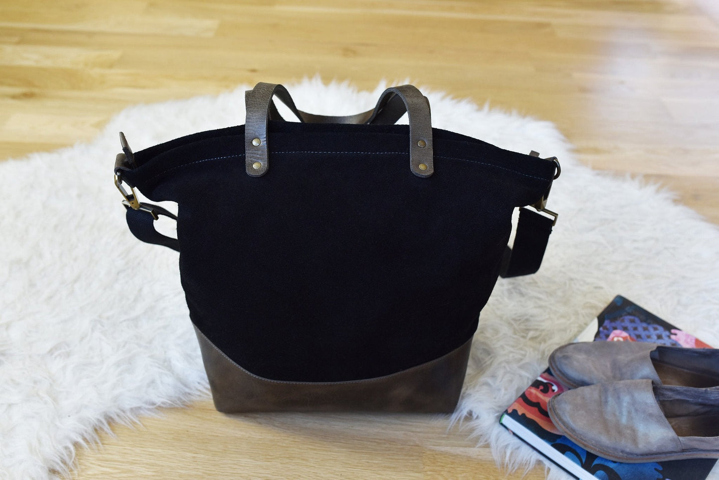 Kiko Leather Boyfriend Canvas Tote