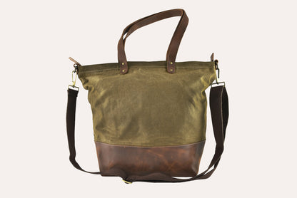 Kiko Leather Boyfriend Canvas Tote