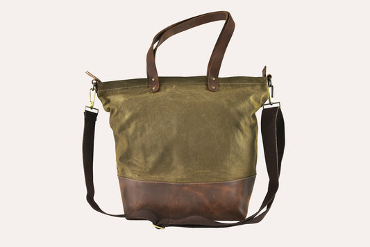 Kiko Leather Boyfriend Canvas Tote