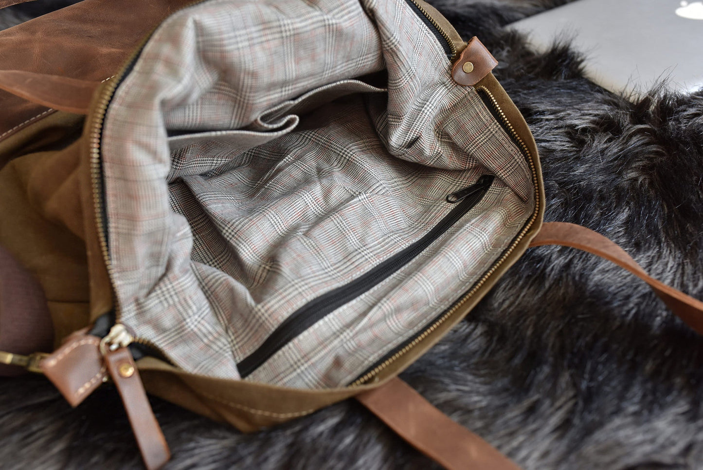 Kiko Leather Boyfriend Canvas Tote
