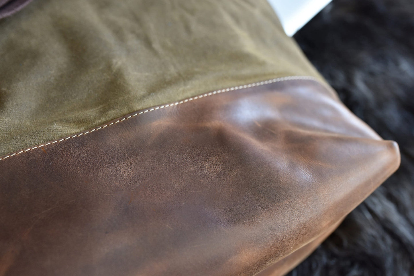 Kiko Leather Boyfriend Canvas Tote