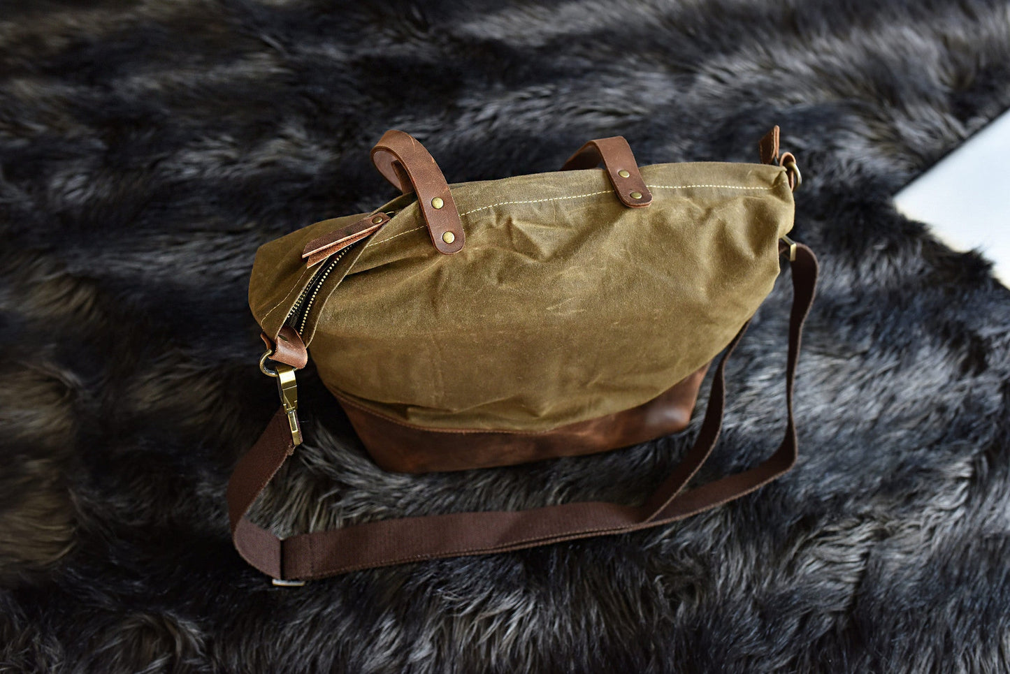 Kiko Leather Boyfriend Canvas Tote
