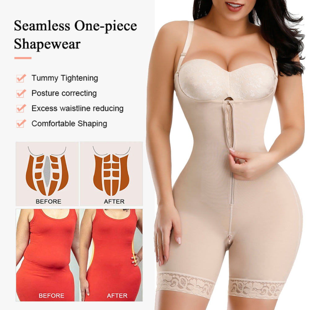 Tummy Control Shapewear Pants With Zipper Hooks 