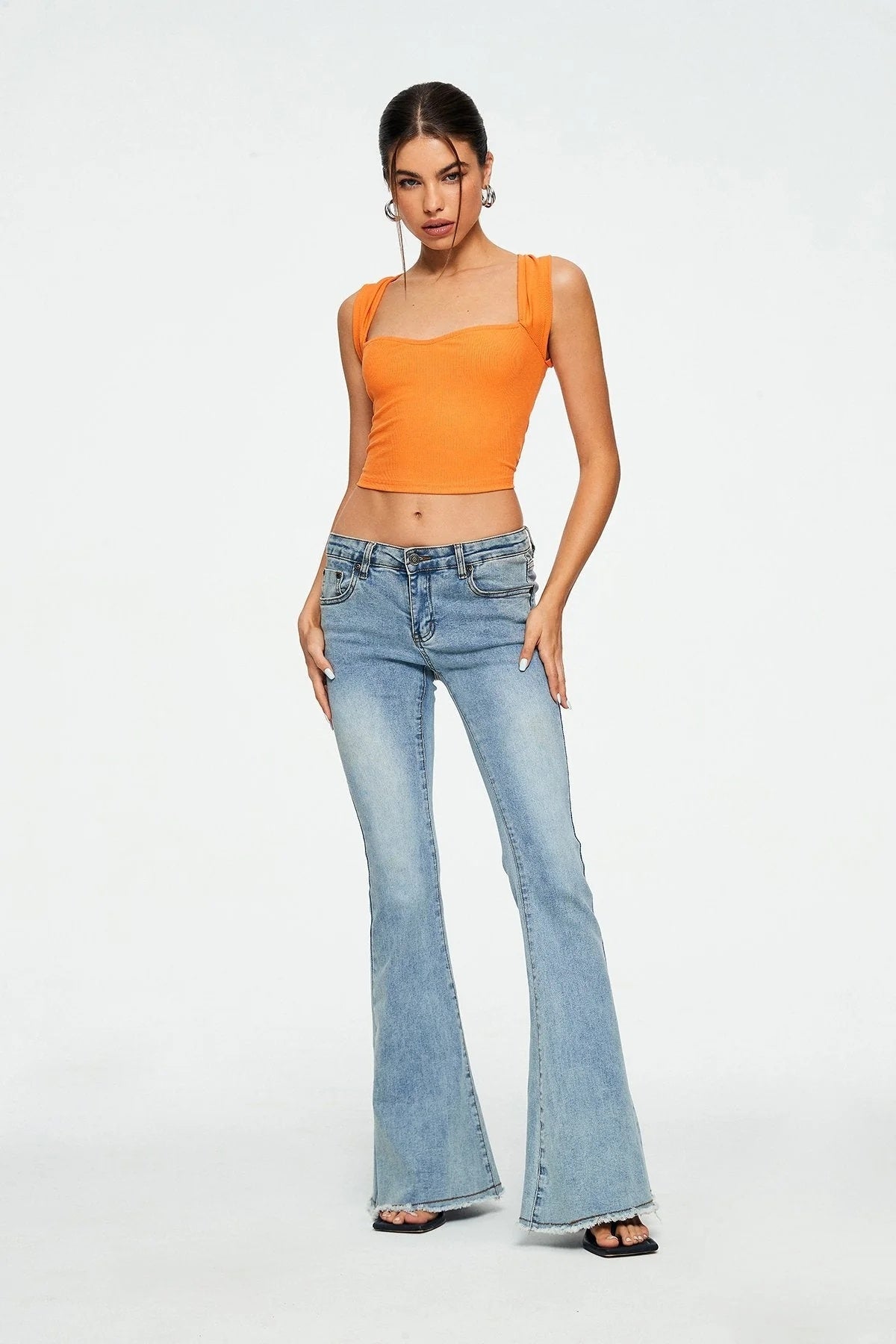 Solid Color Ribbed Sleeveless Crop Top 