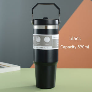 Portable Stainless Steel Hot/Cold Travel Cup Travel With Handle And Cover 