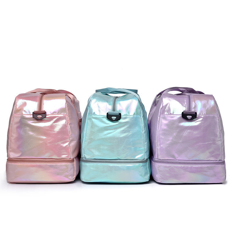 Large Capacity Holographic Duffel Bag with Strap