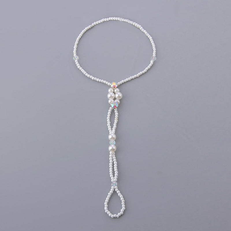 Fashion Pearl Stretch Foot Chain Anklet