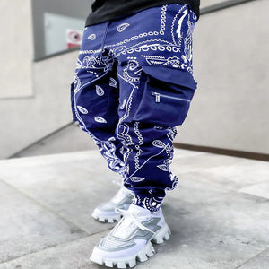 Men's Printed Loose Fit Casual Wide-Leg Pants