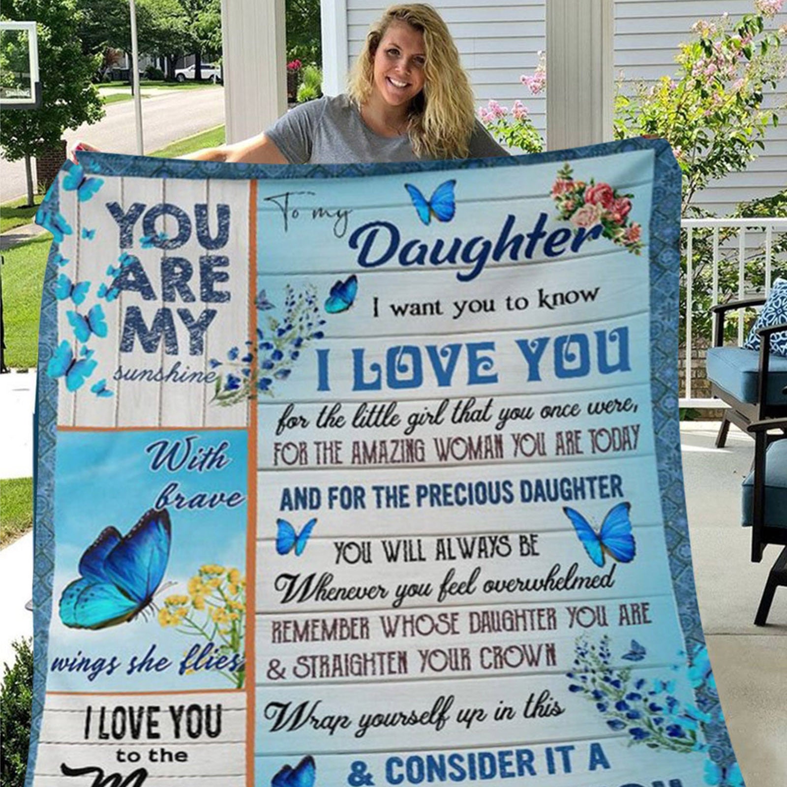 Digitally Printed “To My Daughter” Blanket