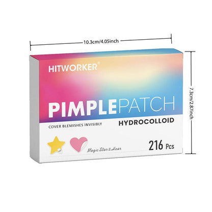 Star & Heart Shaped Hydrocolloid Pimple Patch, 216Pcs/Box Easy to Peel Acne Cover Sticker, Facial Skin Care Accessories for All Skin Types