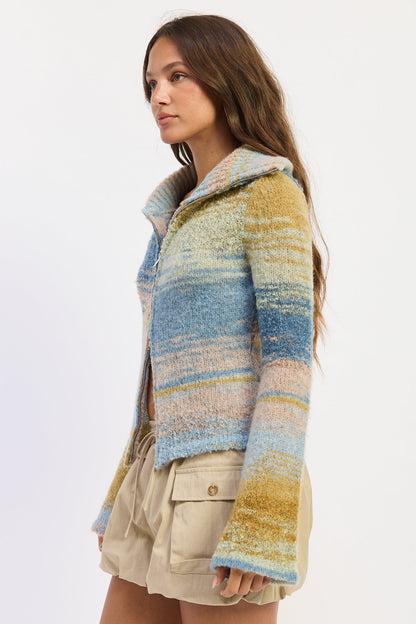 The Jolene Zip Knit Cardigan