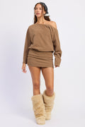 The Rosaline Asymmetrical Off-Shoulder Mini Dress
