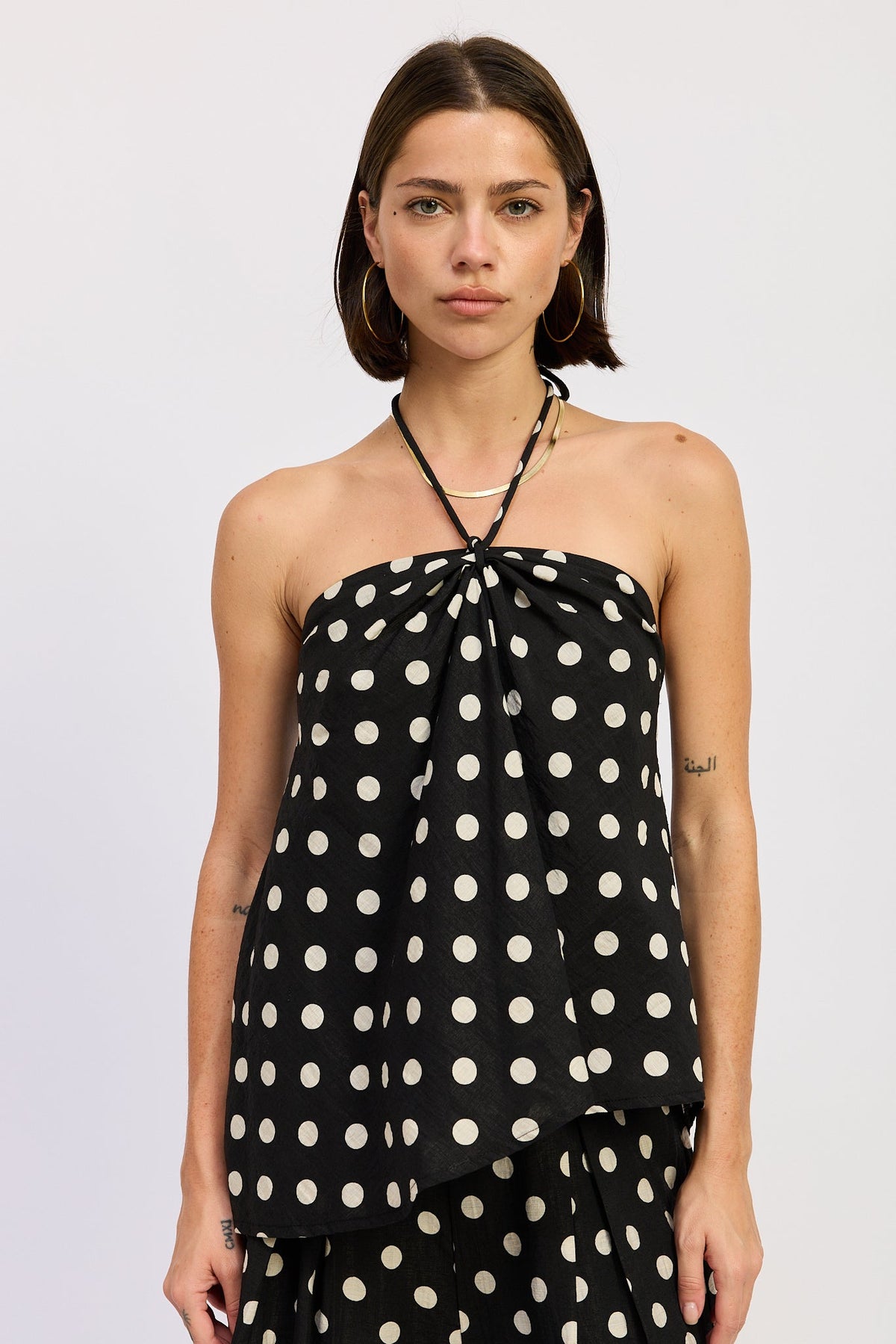 The Alice Polka Dot Open-Back Halter Top