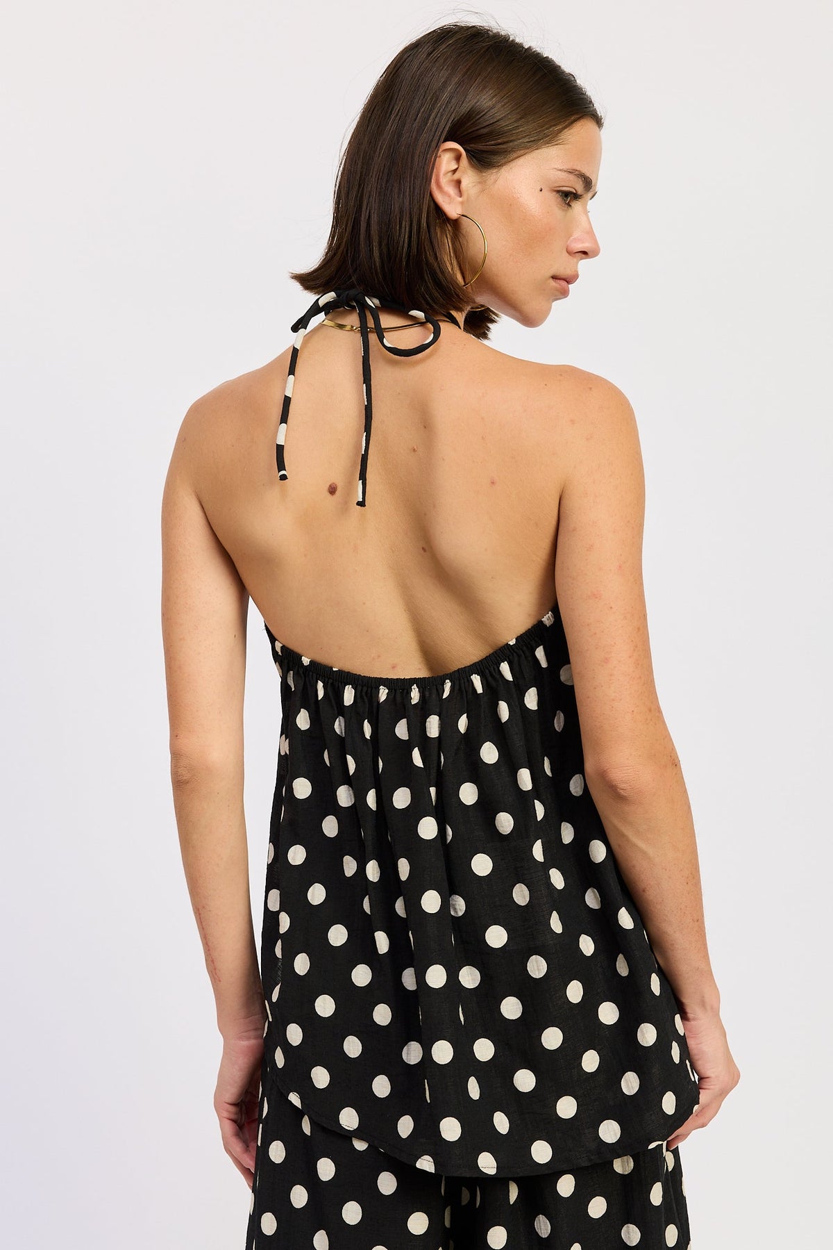 The Alice Polka Dot Open-Back Halter Top