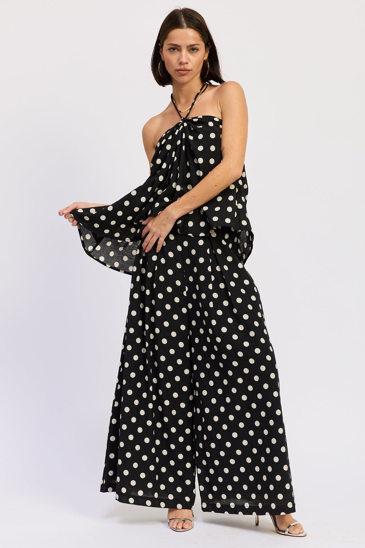The Alice Polka Dot Open-Back Halter Top