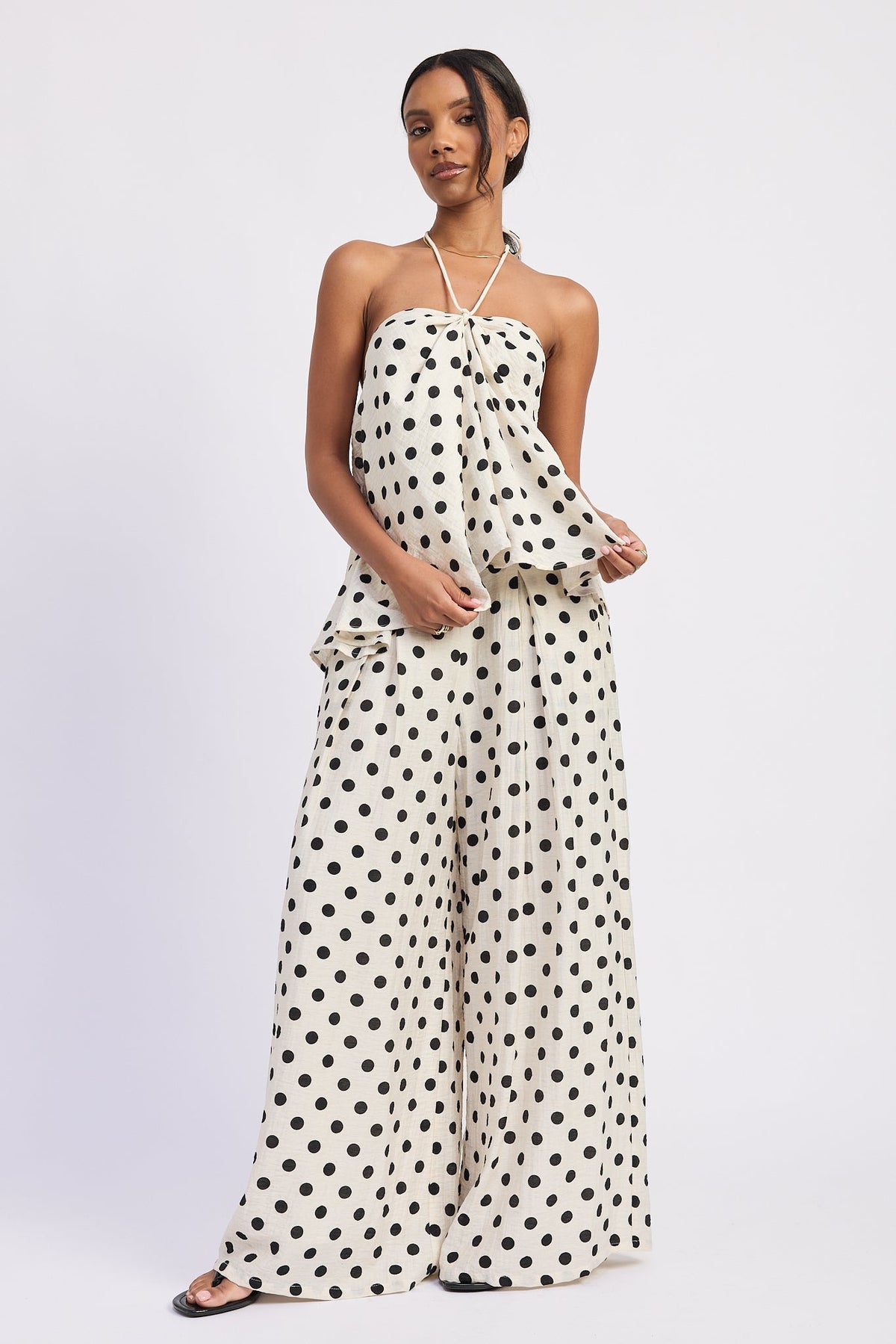 The Alice Polka Dot Open-Back Halter Top