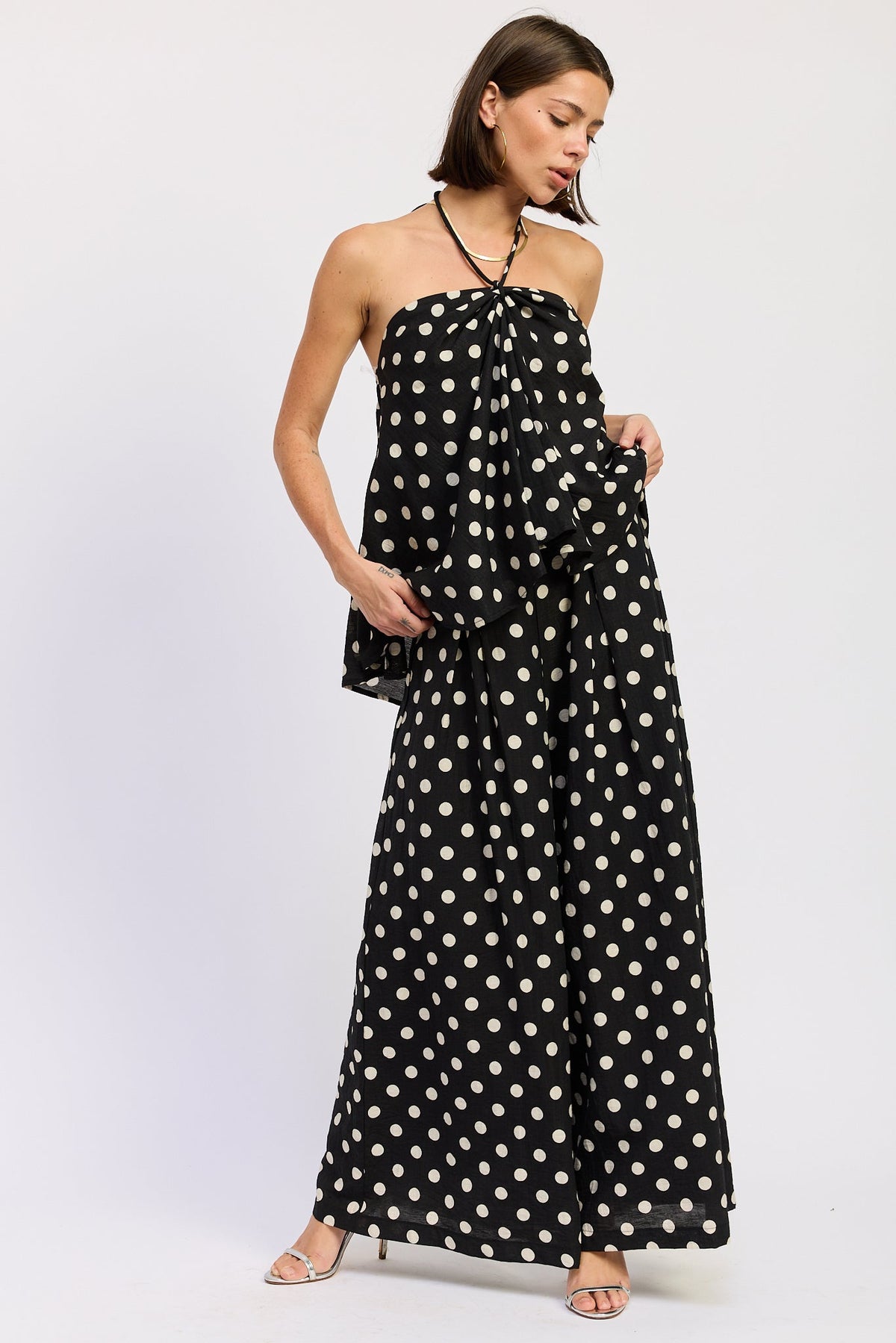 The Alice Polka Dot Wide-Leg Pants