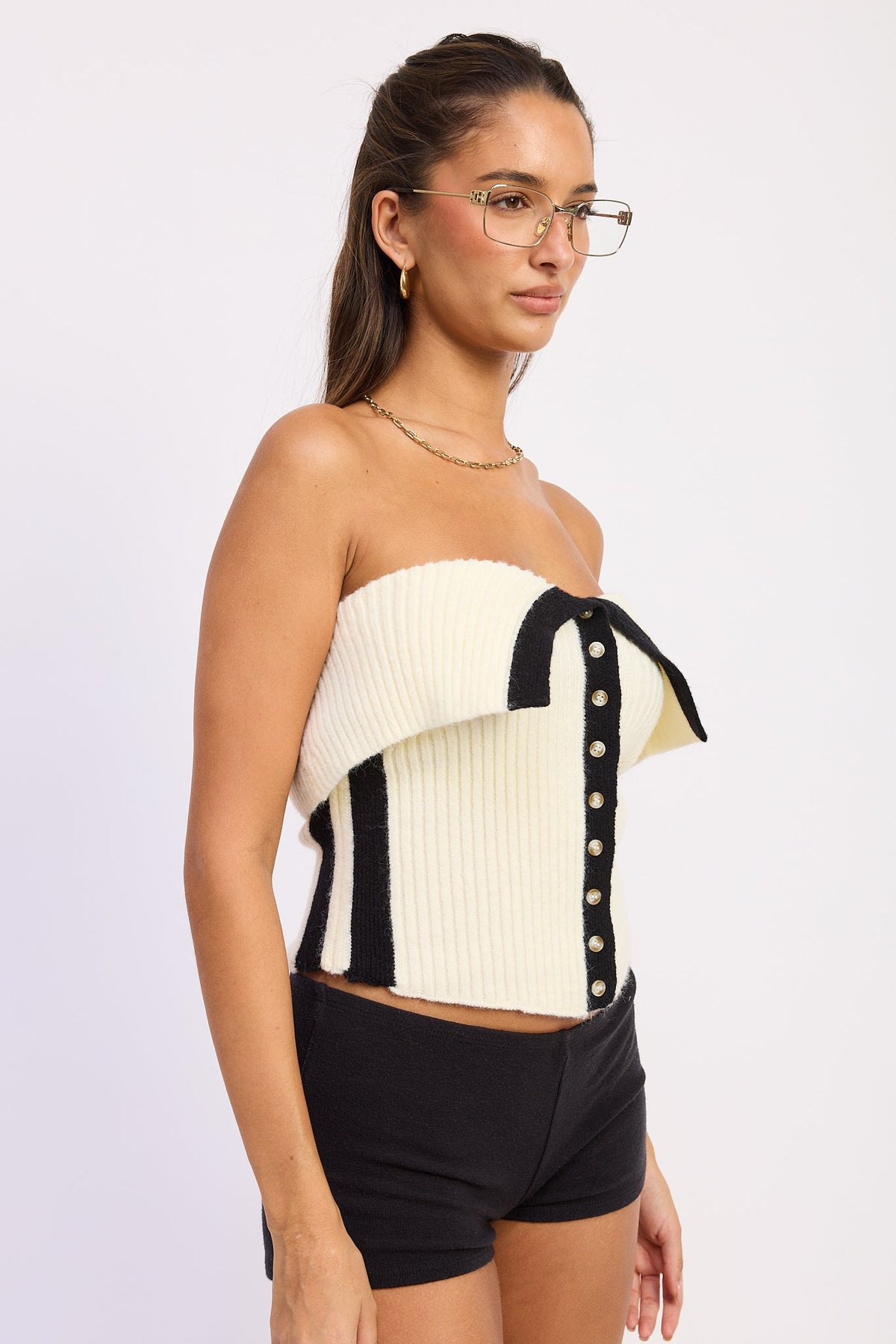 The Alyssa Contrast-Trim Ribbed Tube Top