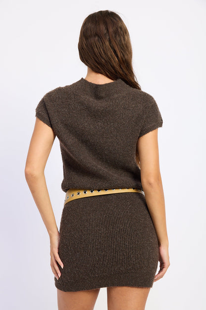 The Inez Espresso Knit Mini Dress