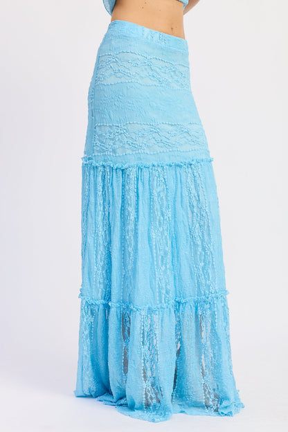 Romantic Lace Mermaid Maxi Skirt