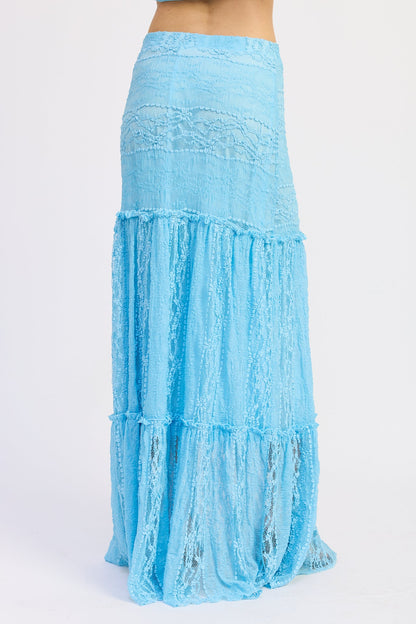 Romantic Lace Mermaid Maxi Skirt