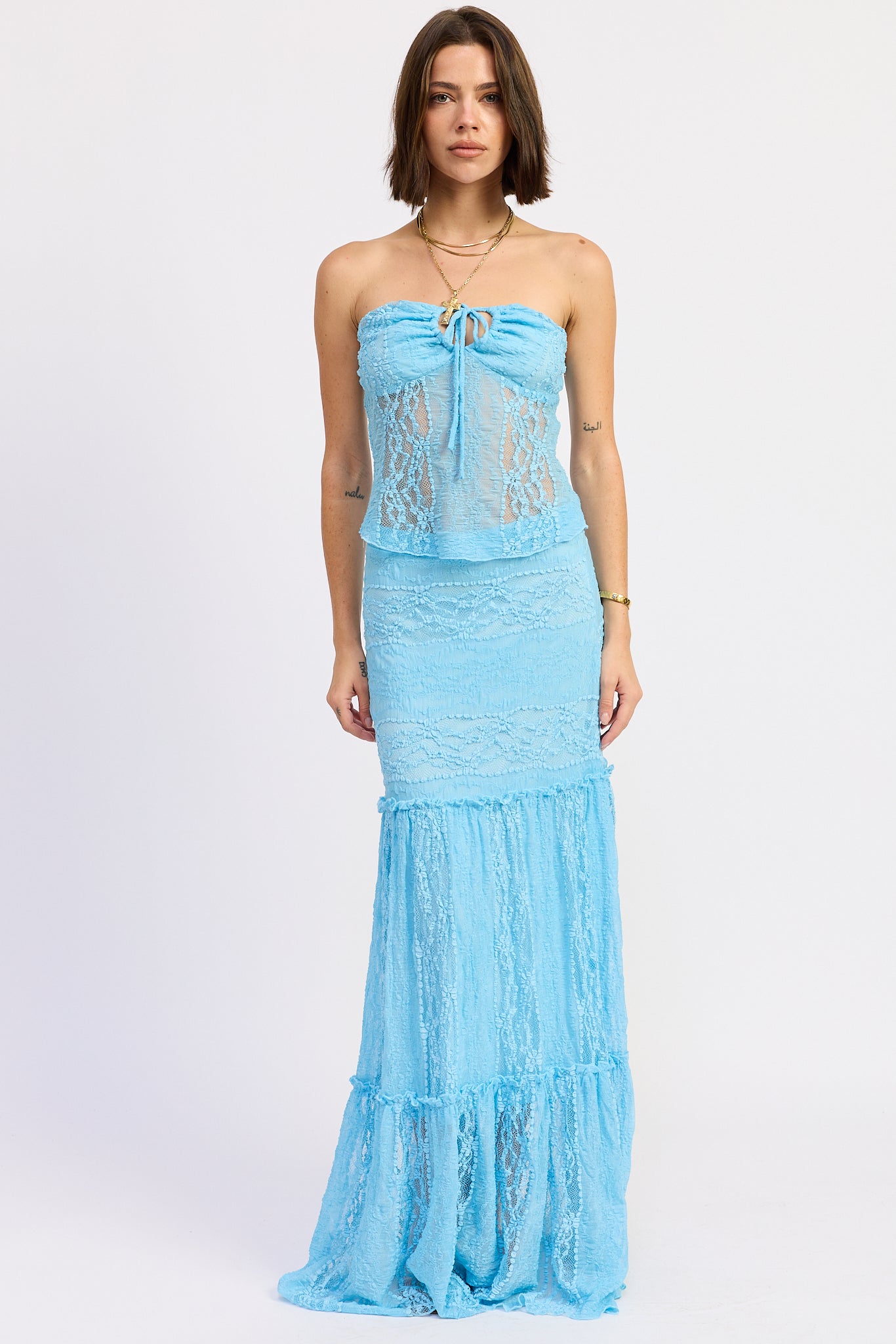 Romantic Lace Mermaid Maxi Skirt