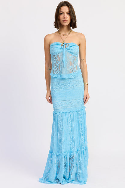 Romantic Lace Mermaid Maxi Skirt
