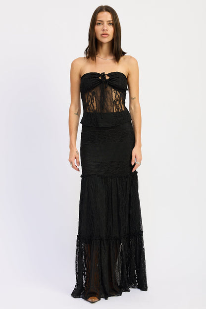Romantic Lace Mermaid Maxi Skirt