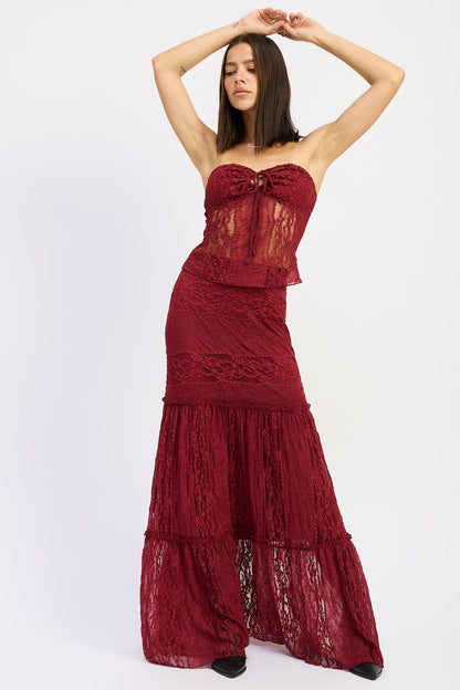 Romantic Lace Mermaid Maxi Skirt