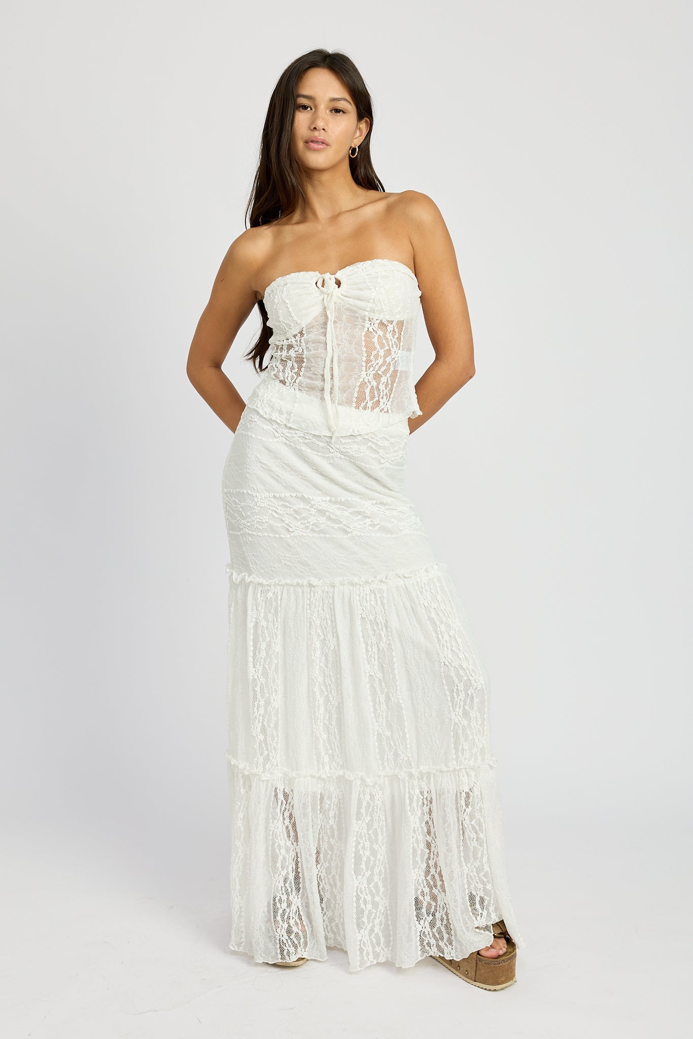 Romantic Lace Mermaid Maxi Skirt