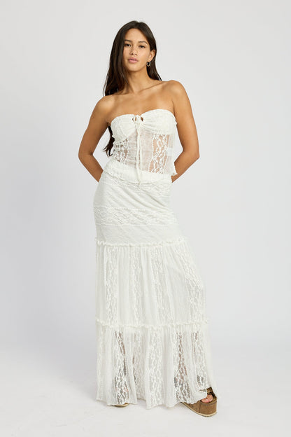 Romantic Lace Mermaid Maxi Skirt