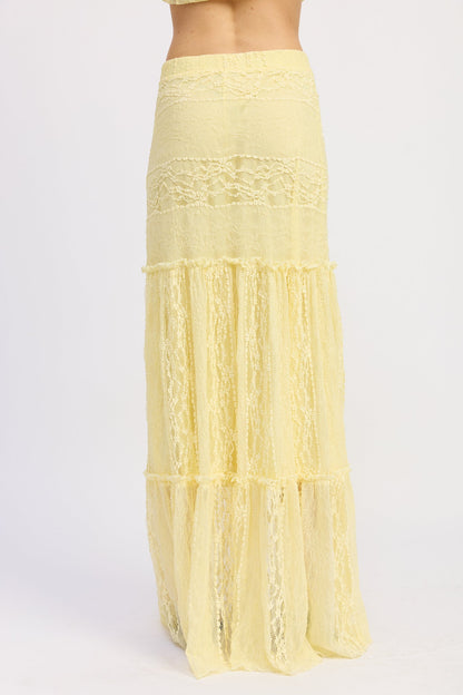 Romantic Lace Mermaid Maxi Skirt