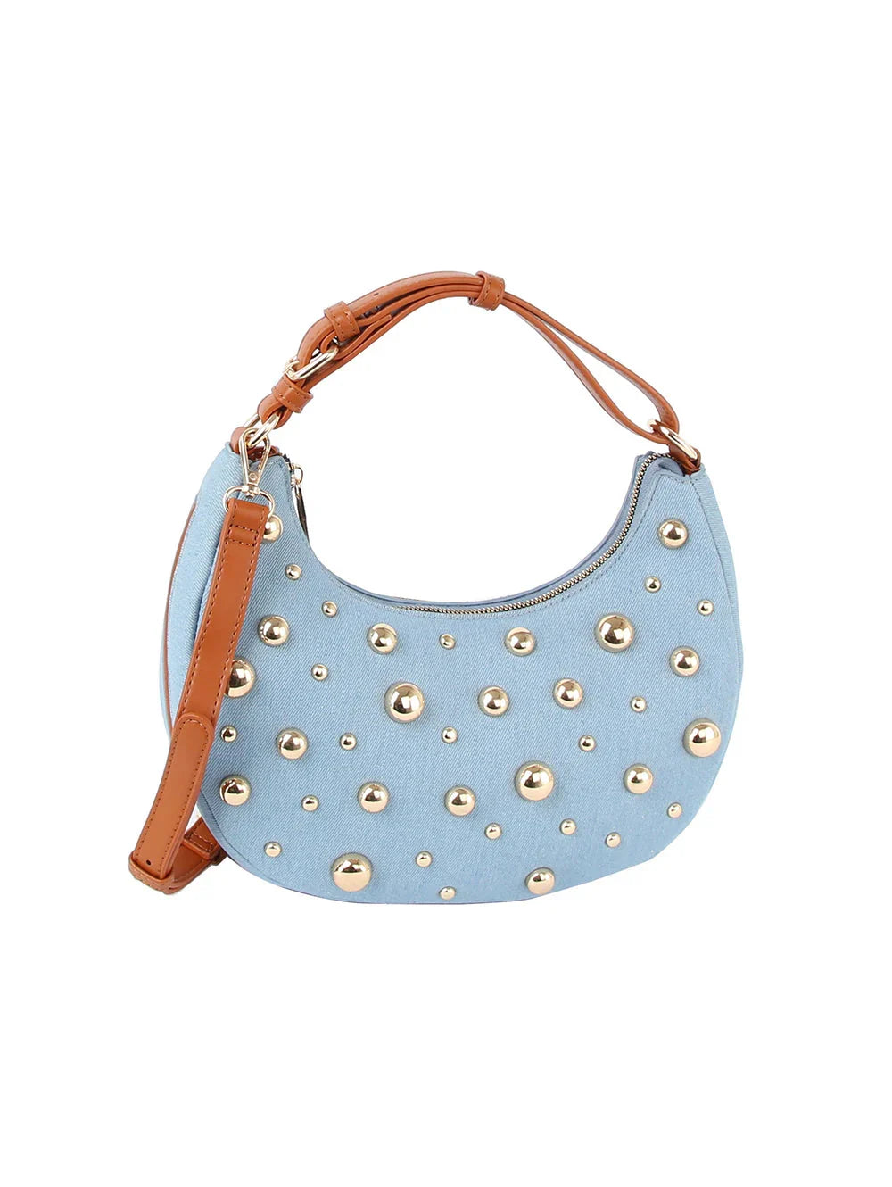 The Nova Studded Crescent Bag