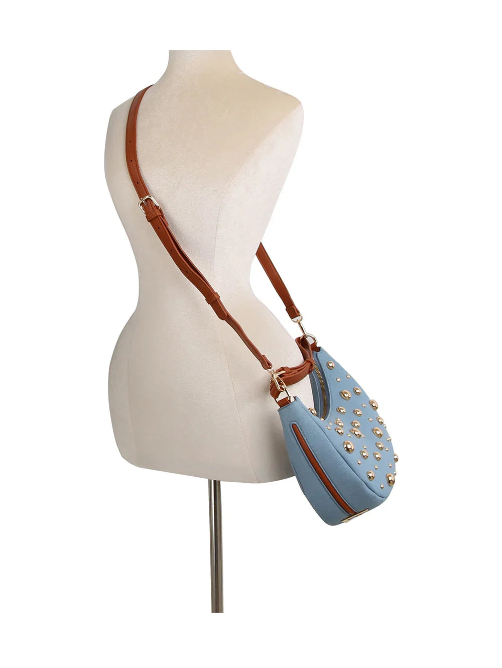 The Nova Studded Crescent Bag