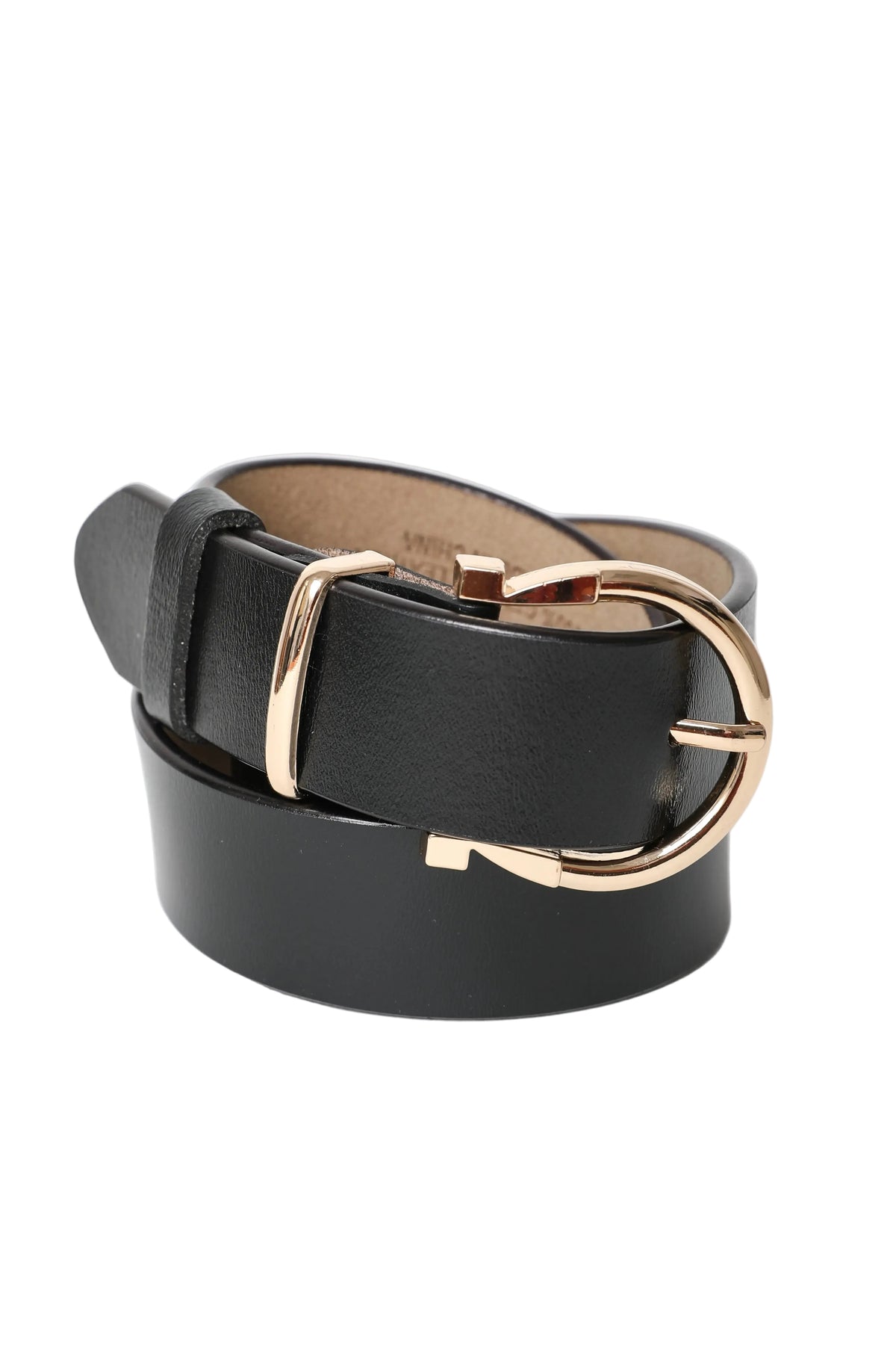 The Aurelia Horseshoe Statement Belt in black
