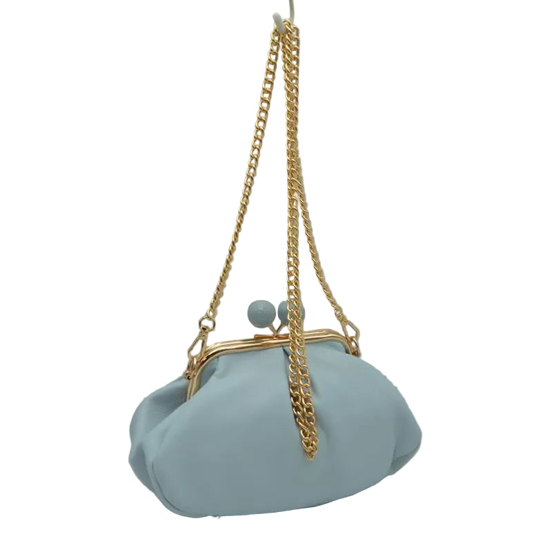 The Celeste Frame Shoulder Bag in Light Blue
