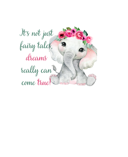 Dreams Really Can Come True Baby Flower Elephant White Glossy Mug - Mari’Anna Tees