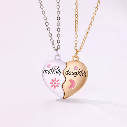 2PCS Set Mother Daughter Necklace Matching Heart Magnetic Pendant Fashion Gifts For Mother's Day - Mari’Anna Tees