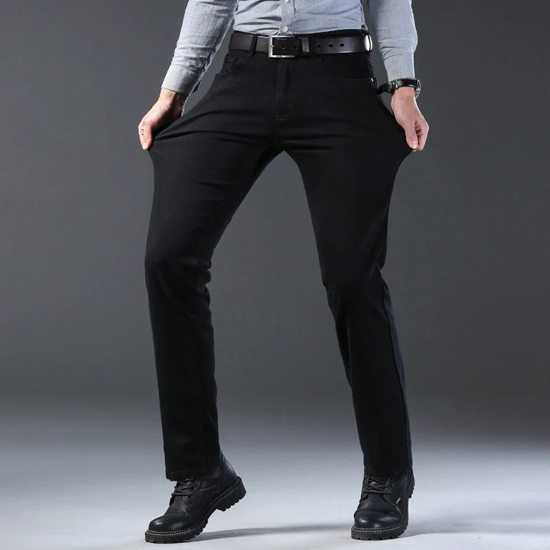 High-Quality Fashion Casual Cotton Black Denim Pants - Mari’Anna Tees