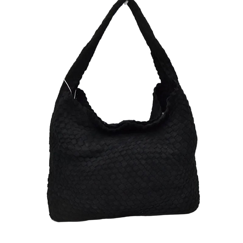 The Woven Slouch Shoulder Bag in Black