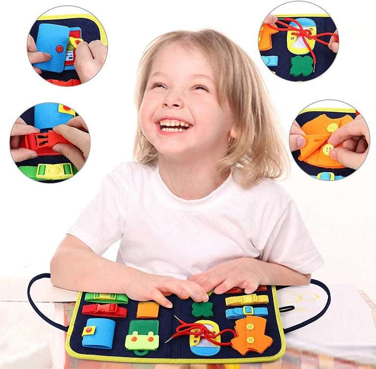 Children's Busy Board Dressing And Buttoning Early Education Learning Toy - Mari’Anna Tees