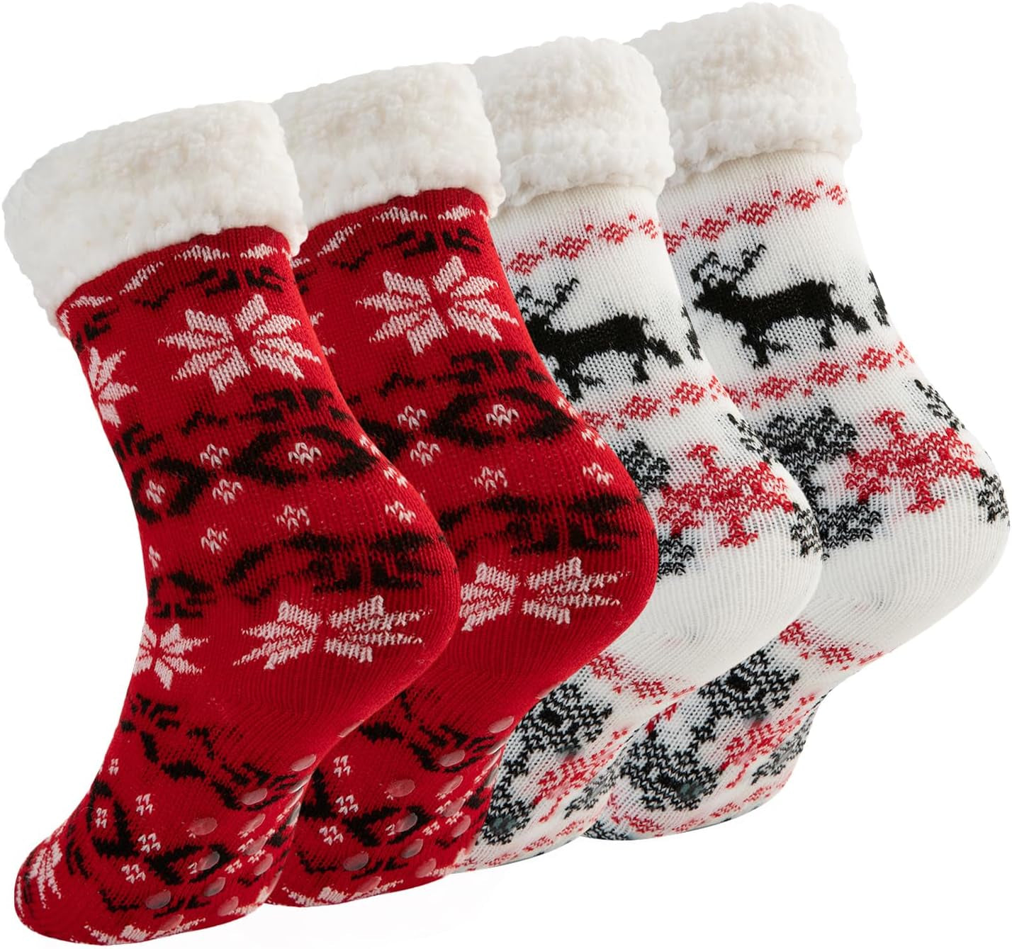 Cozy Sock Slippers for Women - 2 Pack Non Slip Gripper Socks - Mari’Anna Tees