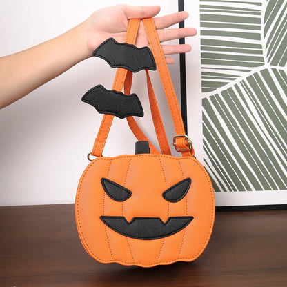 Cute Jack-o'-lantern Crossbody Bag With Bat Personalized Creative Women’s Bag - Mari’Anna Tees