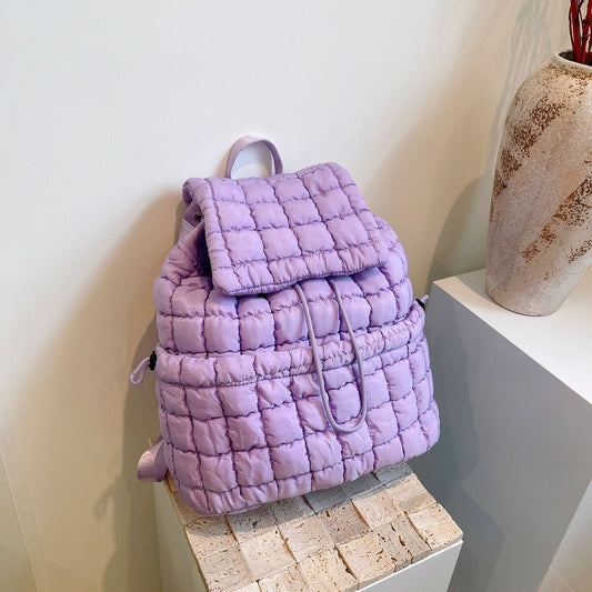 Quilted Trendy Puffer Backpack Soft Padded Everyday Use - Mari’Anna Tees