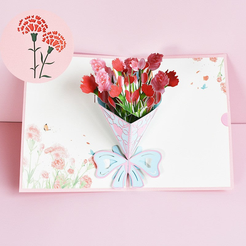 3D PopUp Mother’s Day Flower Bouquet Card 