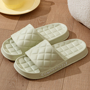 Fashion Slides With Plaid Design Soft-Soled Slippers