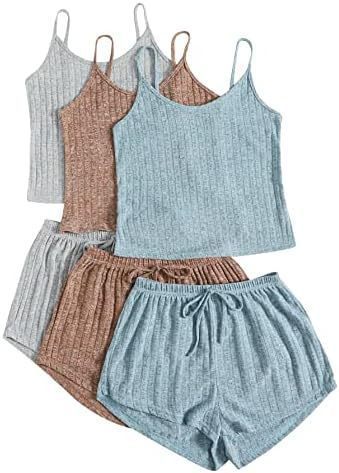 3-Pack Ribbed Cami & Shorts Set: The Ultra-Soft Loungewear Essential - Mari’Anna Tees