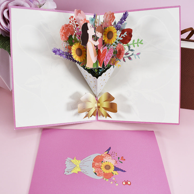 3D PopUp Mother’s Day Flower Bouquet Card 