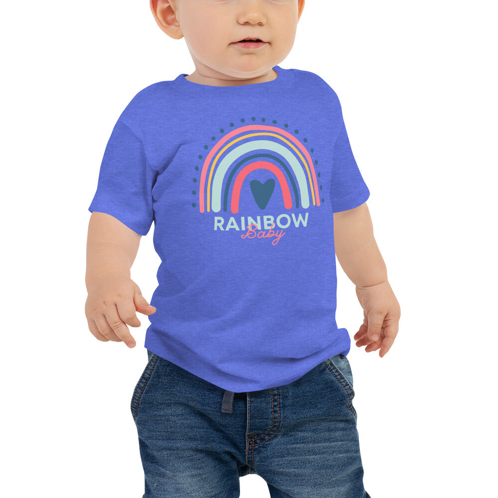 Rainbow Baby Heart Infant Loss Awareness Baby Jersey Short Sleeve Tee - Mari’Anna Tees